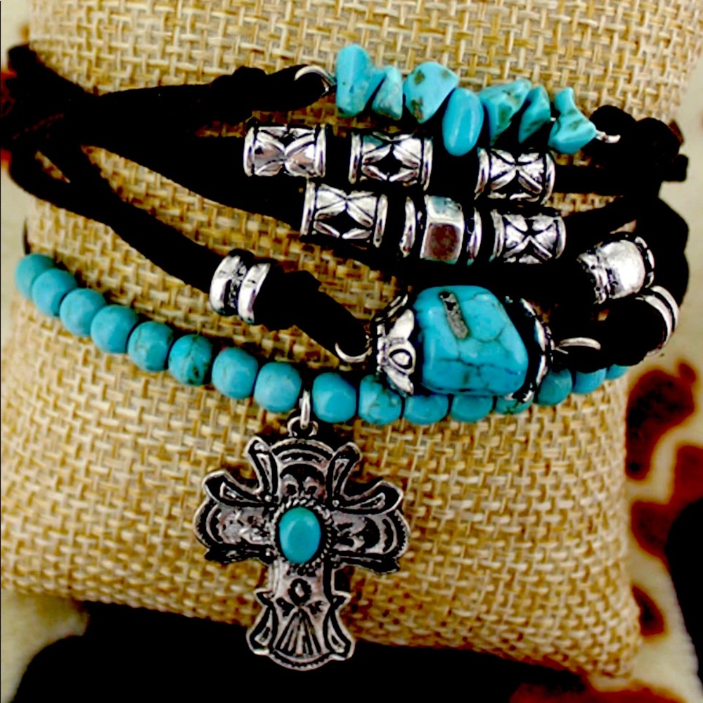 Turquoise Bracelet With Cross